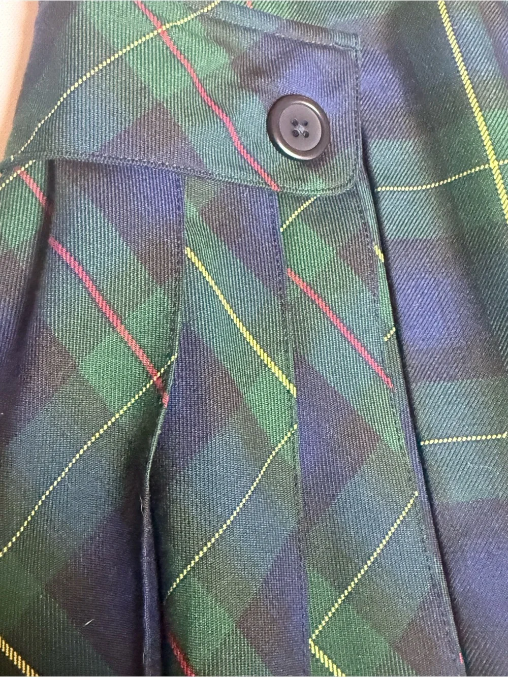 Lands’ End Plaid Skort‎ Size 16 | Green Blue Tartan Pleated Golf Tennis Preppy